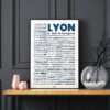 Affiche lyon : le guide du vrai lyonnais - La suite, affiche minimaliste sur fond clair sur fond foncé