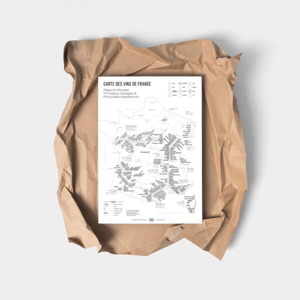 Carte des vins de France PDF, gratuite à imprimer, format A4, 21x19,7cm