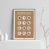Affiche des cafés espresso et cafés italiens, avec leurs recettes, poster graphique, sur fond clair