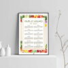 Affiche cuisine, calendrier des fruits et légumes de saison, affiche minimaliste sur fond clair