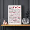 Affiche lyon : le guide du vrai lyonnais, affiche typographique minimaliste sur fond noir