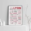 Affiche lyon : le guide du vrai lyonnais, affiche typographique minimaliste sur fond clair
