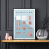 Affiche origami papillon, poster minimaliste géométrique, sur fond noir