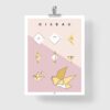 Affiche origami girafe, poster minimaliste géométrique, origami facile