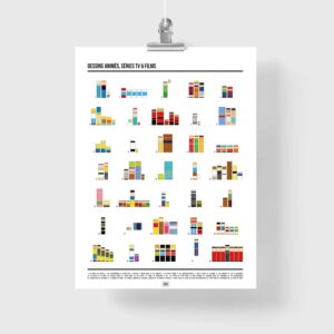 Affiche séries TV, films et dessins animés en pixel art