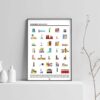 Affiche séries TV, films et dessins animés en pixel art sur fond clair