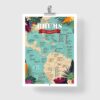 Affiche Rhum : Carte des 100 Meilleurs Rhums du Monde
