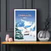 Affiche le Pic du Vieux Chaillol, poster vintage sur fond noir