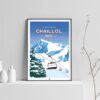 Affiche le Pic du Vieux Chaillol, poster vintage sur fond clair