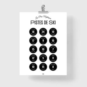 Affiche les pistes de ski légendaires des Alpes, poster minimaliste