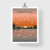 Affiche yoga la salutation au soleil, affiche minimaliste vintage