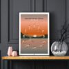 Affiche yoga la salutation au soleil, affiche minimaliste vintage, sur fond noir