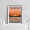 Affiche yoga la salutation au soleil, affiche minimaliste vintage, sur fond clair