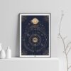 Affiche signe astrologique Bélier, poster vintage de signe du zodiaque sur fond clair
