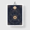 Affiche signe astrologique Lion, poster vintage de signe du zodiaque