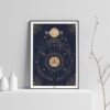 Affiche signe astrologique Balance, poster vintage de signe du zodiaque sur fond clair