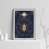 Affiche signe astrologique Scorpion, poster vintage de signe du zodiaque sur fond clair