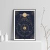 Affiche signe astrologique Sagittaire, poster vintage de signe du zodiaque, sur fond clair