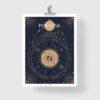 Affiche signe astrologique Poissons, poster vintage de signe du zodiaque