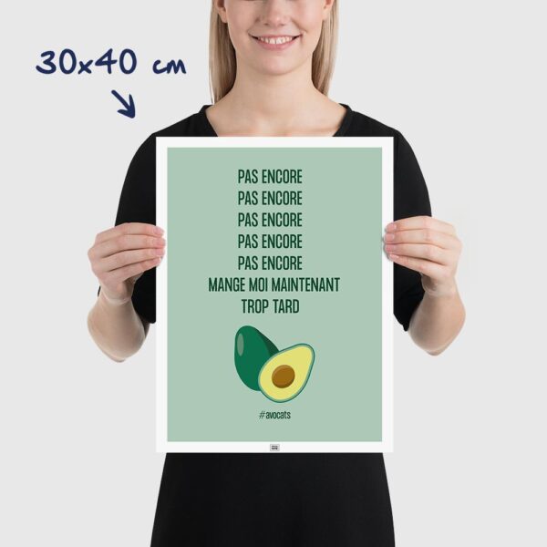 affiche avocat, affiche humoristique thème coloré pour la cuisine, format 30x40cm