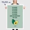 affiche avocat, affiche humoristique thème coloré pour la cuisine
