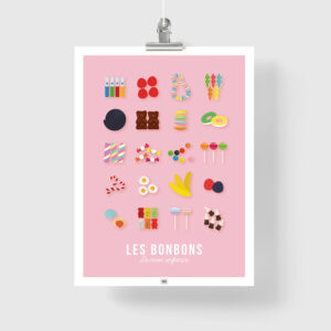 affiche bonbons, affiche candy bar