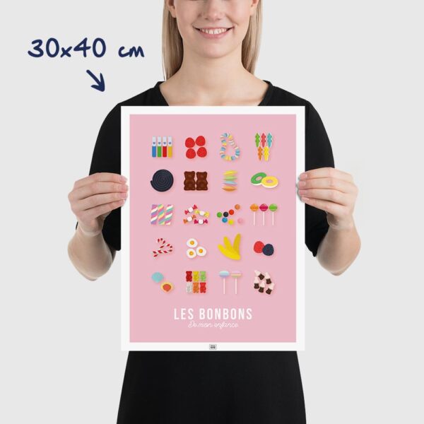 affiche bonbons, affiche candy bar 30x40cm