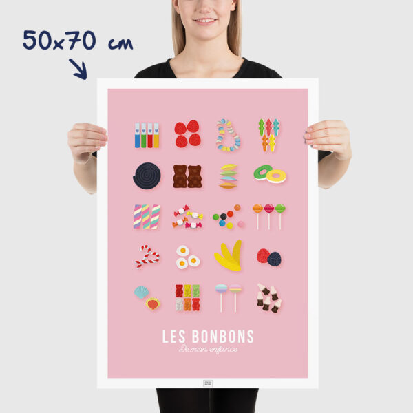 affiche bonbons, affiche candy bar 50x70 cm