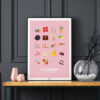 affiche bonbons, affiche candy bar sur fond sombre