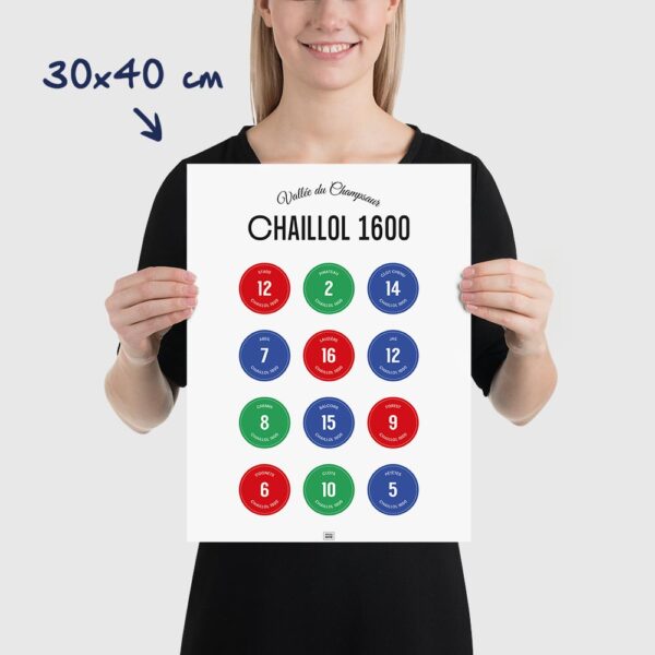 Affiche Chaillol, vallée du Champsaur : la liste des pistes de ski, dimensions 30x40cm