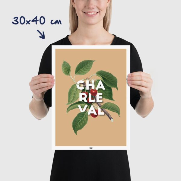Affiche Charleval en Provence Cerise, poster vintage et rétro de Frog Posters, 30x40cm