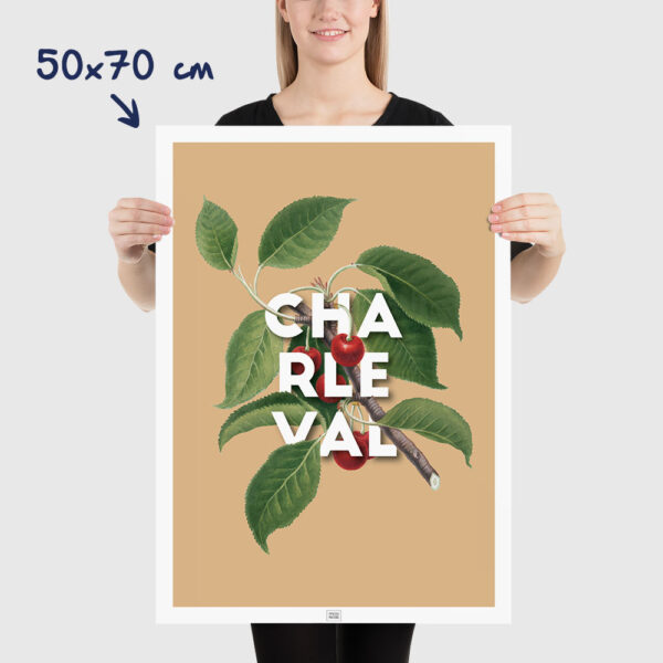 Affiche Charleval en Provence Cerise, poster vintage et rétro de Frog Posters, 50x70cm