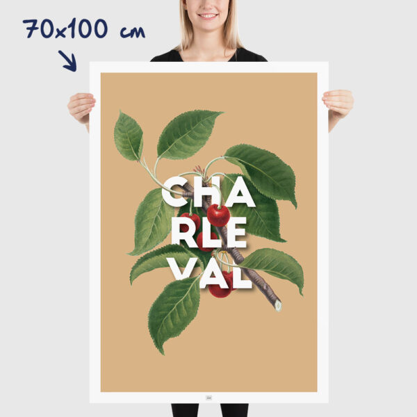 Affiche Charleval en Provence Cerise, poster vintage et rétro de Frog Posters, 70x100cm