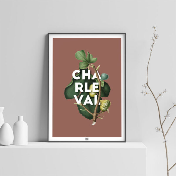 Affiche Charleval en Provence - figue, poster vintage et rétro de Frog Posters, sur fond clair