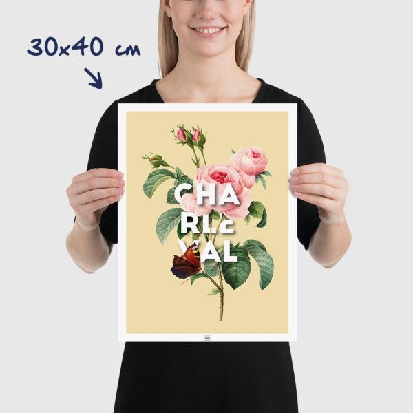 Affiche Rose de Charleval en Provence - poster vintage et rétro de Frog Posters, 30x40cm