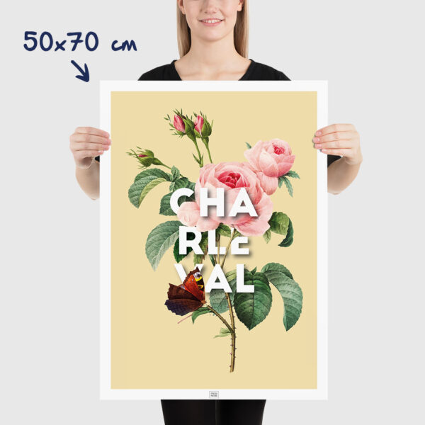 Affiche Rose de Charleval en Provence - poster vintage et rétro de Frog Posters, 50x70cm