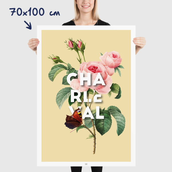 Affiche Rose de Charleval en Provence - poster vintage et rétro de Frog Posters, 70x100cm