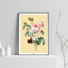 Affiche Rose de Charleval en Provence - poster vintage et rétro de Frog Posters, sur fond clair