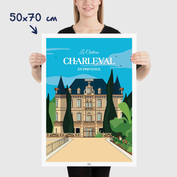 Affiche Château de Charleval en Provence - poster vintage et rétro de Frog Posters, 50x70cm