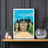 Affiche Château de Charleval en Provence - poster vintage et rétro de Frog Posters, sur fond sombre