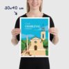 Affiche Eglise de Charleval en Provence - poster vintage et rétro de Frog Posters, 30x40cm