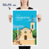 Affiche Eglise de Charleval en Provence - poster vintage et rétro de Frog Posters, 50x70cm