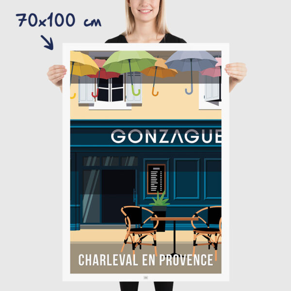 Affiche Gonzague Charleval en Provence - poster vintage et rétro de Frog Posters, 70x100cm