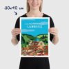 Affiche Lambesc en Provence - poster vintage et rétro de Frog Posters, 30x40cm