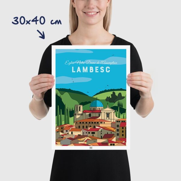 Affiche Lambesc en Provence - poster vintage et rétro de Frog Posters, 30x40cm