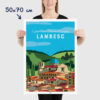 Affiche Lambesc en Provence - poster vintage et rétro de Frog Posters, 50x70cm