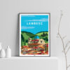 Affiche Lambesc en Provence - poster vintage et rétro de Frog Posters, sur fond clair