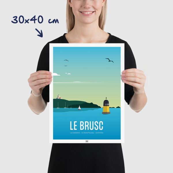 Affiche Le Brusc, le Grand Rouveau et les Embiez, affiche vintage, dimensions 30x40cm