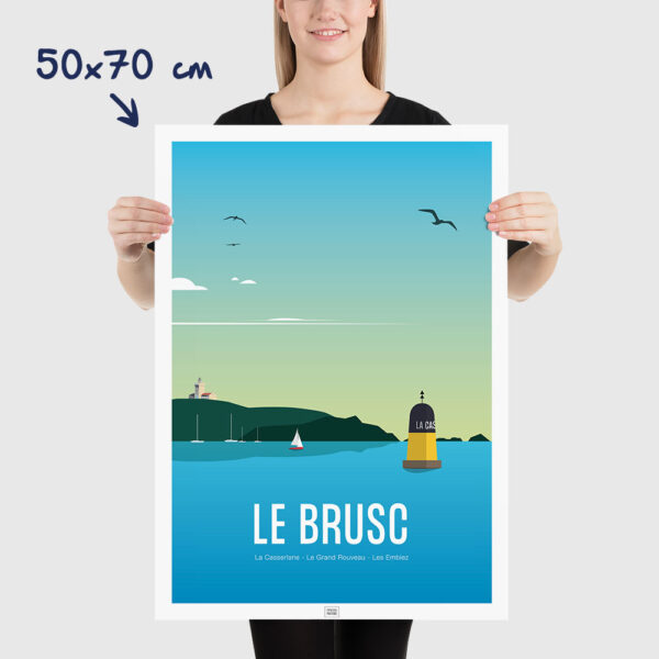 Affiche Le Brusc, le Grand Rouveau et les Embiez, affiche vintage, dimensions 50x70cm