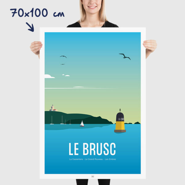 Affiche Le Brusc, le Grand Rouveau et les Embiez, affiche vintage, dimensions 70x100cm